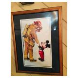 Mickey Mouse Shaking Hands with Firefighter Art