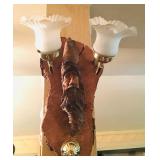 2 of 4 Carved Light Fixtures