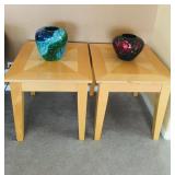 (2) Blonde End Tables