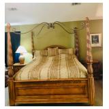 Ornate King Bed - Millennium Furniture by Ashley - shown with full posts and canopy bars