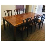 Dining room table with leaf inserted
