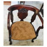 Rounded upholstered chair