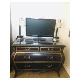 Antique Bombe Commode chest with glass