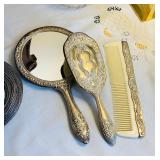 Vintage Brush / Mirror Set