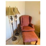 Arm Chair w/Ottoman / Floor Lamps