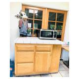 Rolling Cabinet with Tiled Top