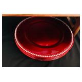 Red Embellished Charger Plates