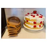 Vintage Strawberry Cake Plate