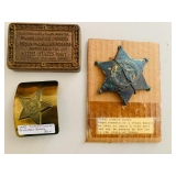 Antique Texas Ranger Badge, WWII Russian Belt Buckle, 1896 Viscaya Spanish Metal