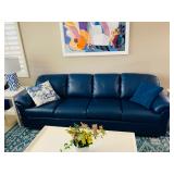Navy Leather Sofa