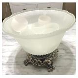 Frosted Punch Bowl on Stand