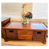 Coffee table w/ wicker storage