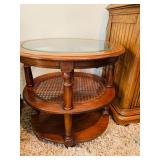 Two Tier End Table w/ glass top