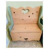 Green Trim Toy Box / Bench