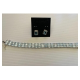 Sterling Blue Topaz Bracelet / Earrings