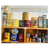 Vintage Metal Tins Close-up