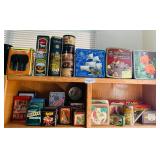 Vintage Metal Tins Close-up