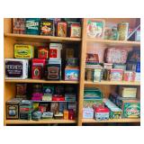 Vintage Metal Tins Close-up