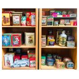 Vintage Metal Tins Close-up