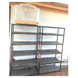 (3) Black Metal Shelves