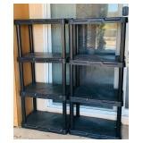 (2) Black Plastic Shelves