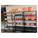 Metal Shelves / Assorted Pots