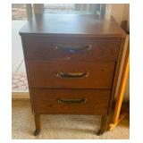 Vintage Wood Chest with Metal Drawers