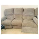 Dual Reclining Gray Sofa