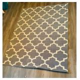 Gray / White Area Rug