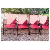 (4) Red Patio Chairs