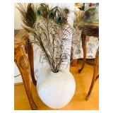 Vase w/Peacock Feathers
