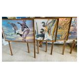 (4) Duck Themed TV Tray Set