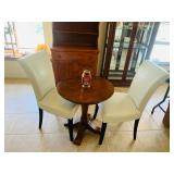 (2) Beige Faux Leather Chairs  & Oak Table (Priced Separately)
