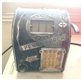 Antique Daval Penny Pack Three Reel Trade Stimulator Slot Gumball Machine