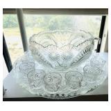HUGE Punch Bowl on Tray