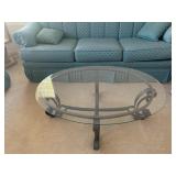 Oval Glass Coffee Table