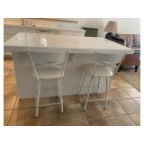 (2) White Barstools
