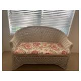 White Wicker Loveseat