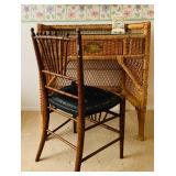 Vintage Wicker Desk / Vintage Chair
