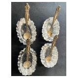 Vintage Salt Dishes w/ Sterling Spoons