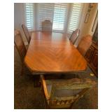 Dining Table w/ 6 Chairs & Table Leaf