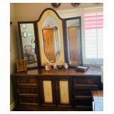 Coordinating Floral Dresser w/ removable Bi-fold Mirror