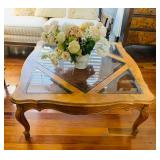 Vintage Wood/Glass Coffee Table