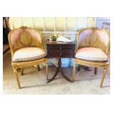 Antique Victorian Gilded Chairs w/Cane