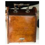 Antique Metal Coal Scuttle w/Metal Liner & Scoop