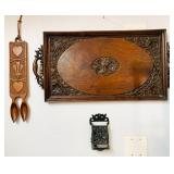 Carved Victorian Tray - Match Holder