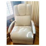 Cream Colored Leather Recliner Chair