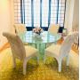 Glass Dining Table w/ 4 Upholstered Chairs