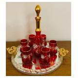 Murano Glass Decanter & Tray