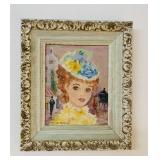 MCM Victorian Style Oil Painting